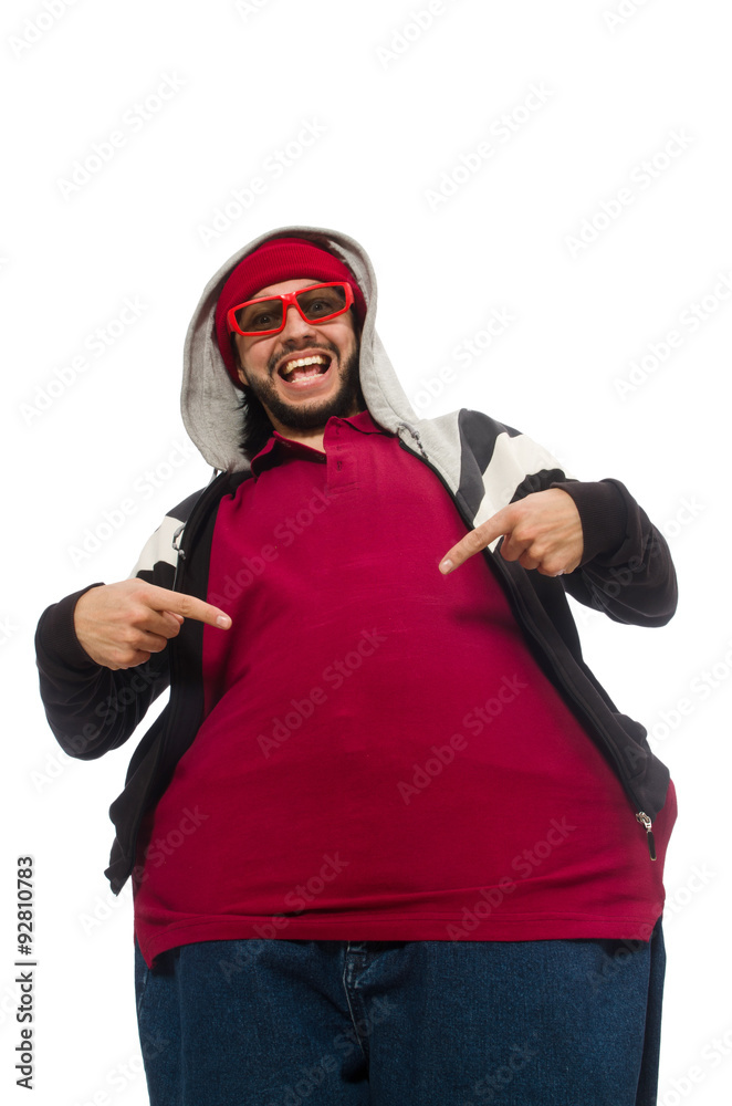 Overweight man isolated on the white Overweight man isolated on the white