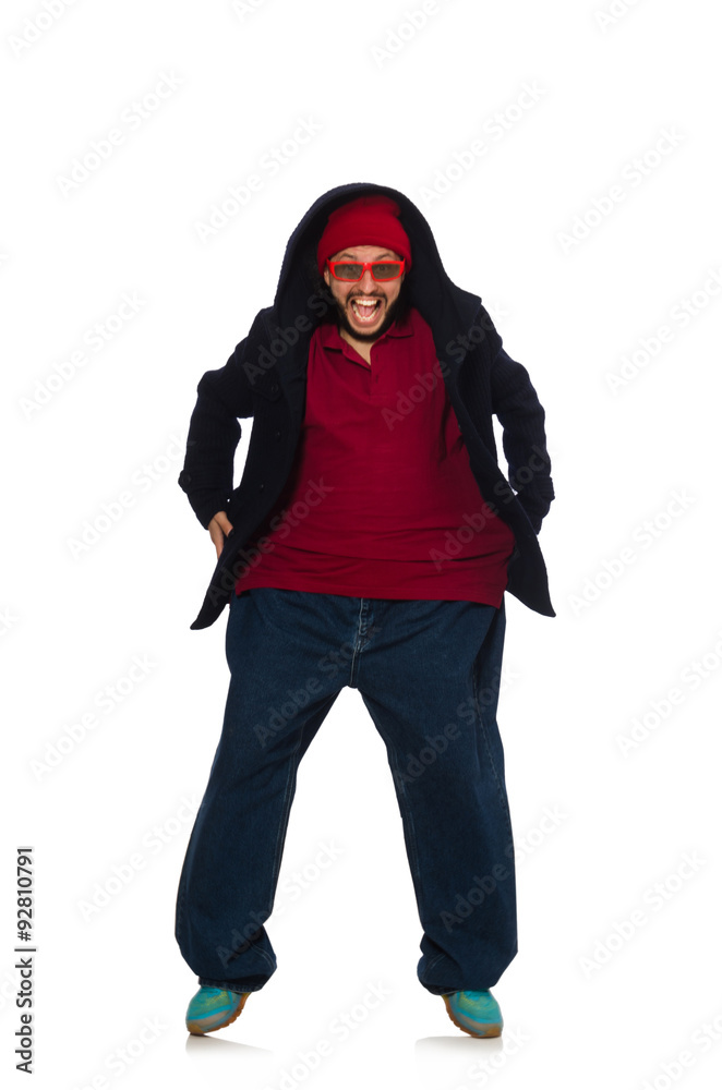 Overweight man isolated on the white Overweight man isolated on the white