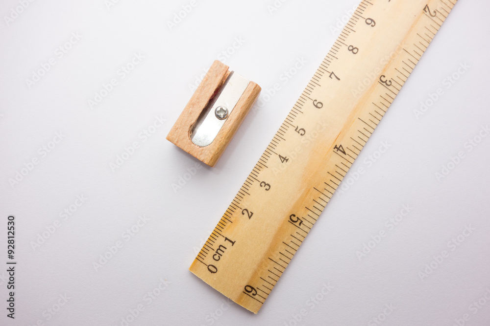 stationery ruler sharpener on paper stationery ruler sharpener on paper
