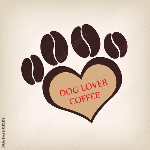 Paw dog logo coffee shop vecter.