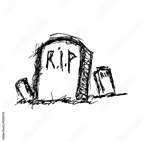 grunge grave in doodle style