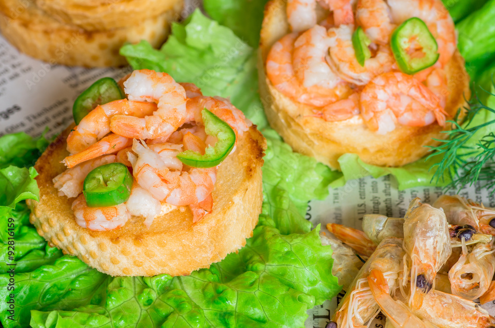 Tapas appetizers shrimp with chili Tapas appetizers shrimp with chili