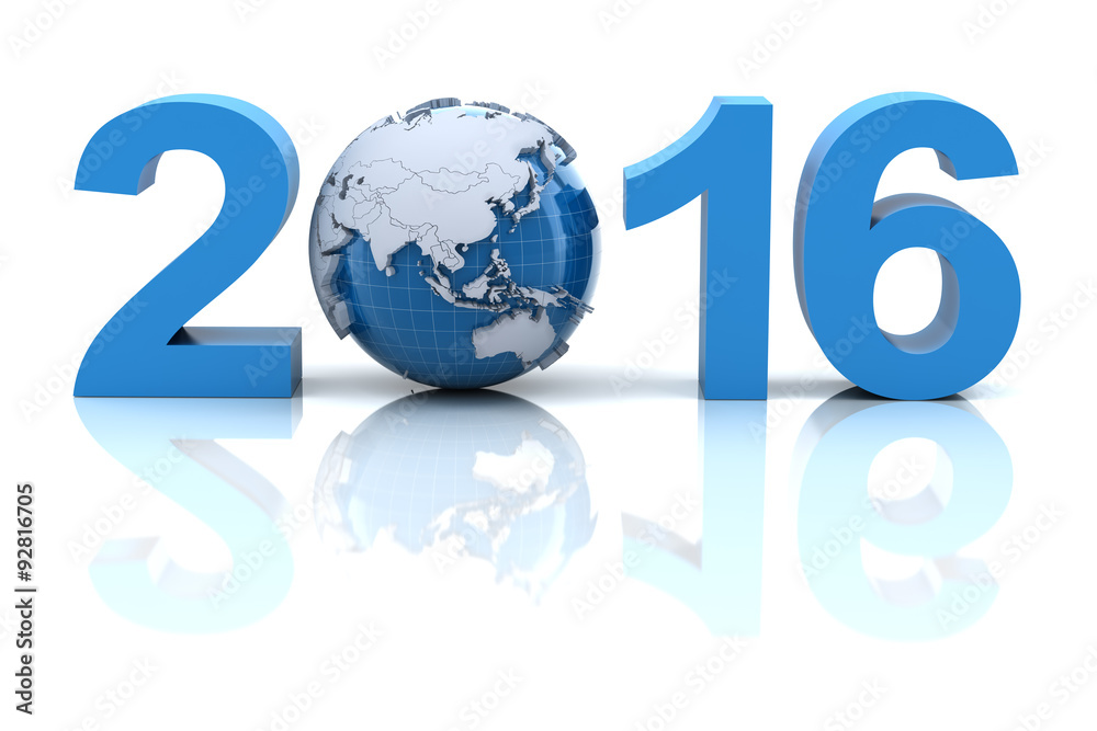 New year 2016 with globe