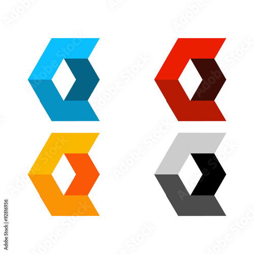 Abstract Modern Origami Logo Icon