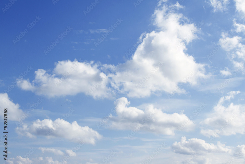 Soft white clouds in blue sky