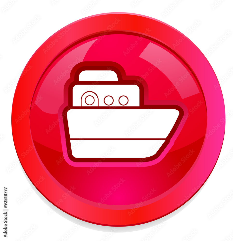 Obraz premium Boat ship vector button image