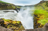 Beautiful and famous Gullfoss waterfall, Iceland
