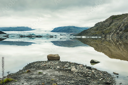 Vatnajokull glacier, Hoffellsjokull glacier lake, Iceland photo