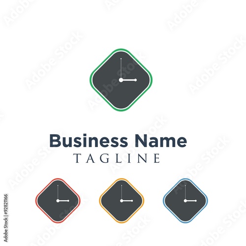 Time Clock vector logo icon