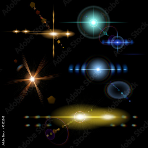Transparent colored lens flares
