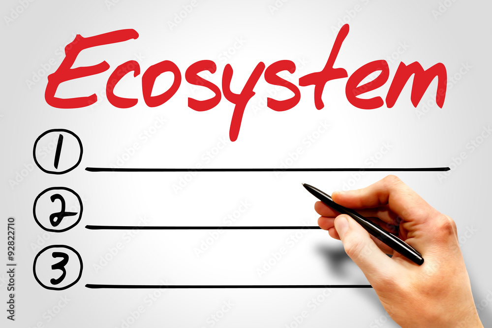 Ecosystem blank list, environmental concept Ecosystem blank list, environmental concept