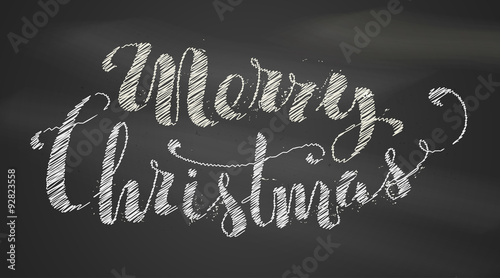 Chalk Merry Christmas Lettering.