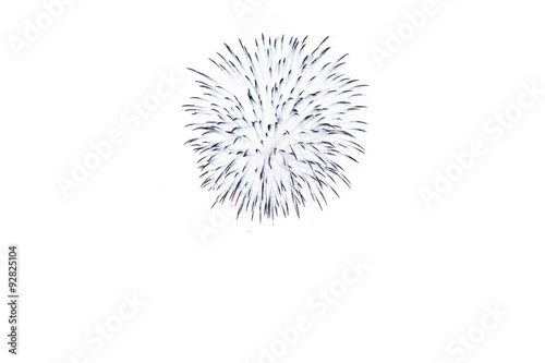 set of fireworks isolated on black background