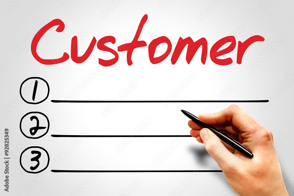 Customer blank list, business concept Customer blank list, business concept