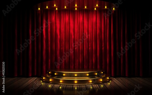 red curtain stage photo