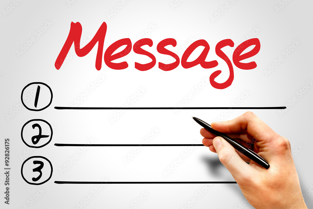 Message blank list, business concept Message blank list, business concept