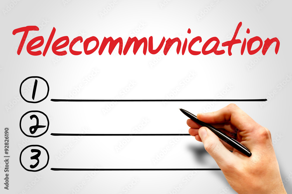 Telecommunication blank list, business concept Telecommunication blank list, business concept