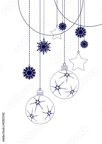 Christmas Decorations in black - vector elements