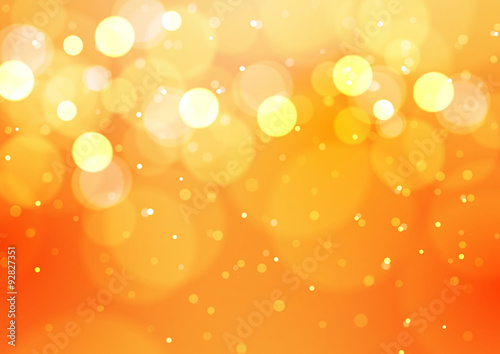 Abstract Bokeh Lights on Orange Background