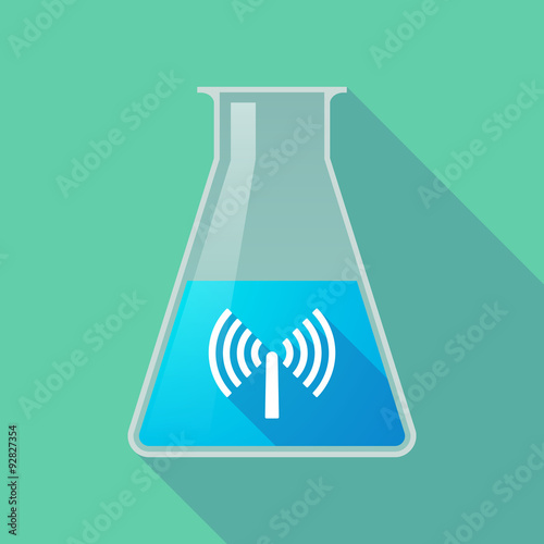 Long shadow chemical test tube flask with an antenna