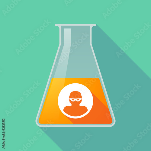 Long shadow chemical test tube flask with a thief