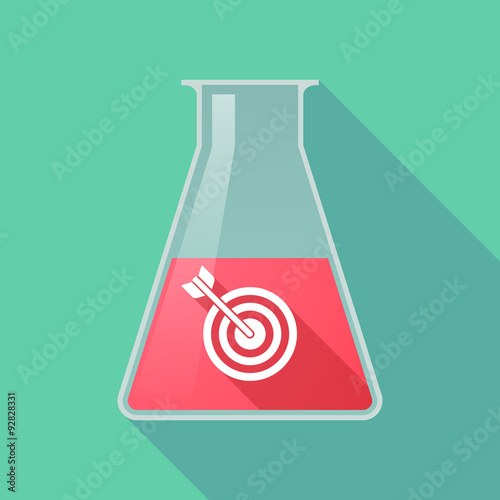 Long shadow chemical test tube flask with a dart board