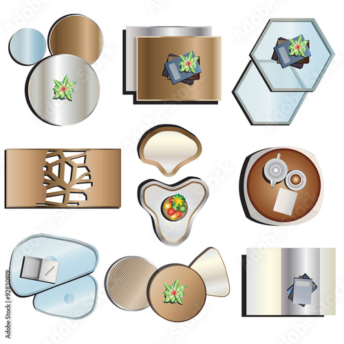 Coffee table top view set 2 for interior,vector illustration