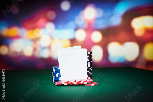 Poker chips with blank cards