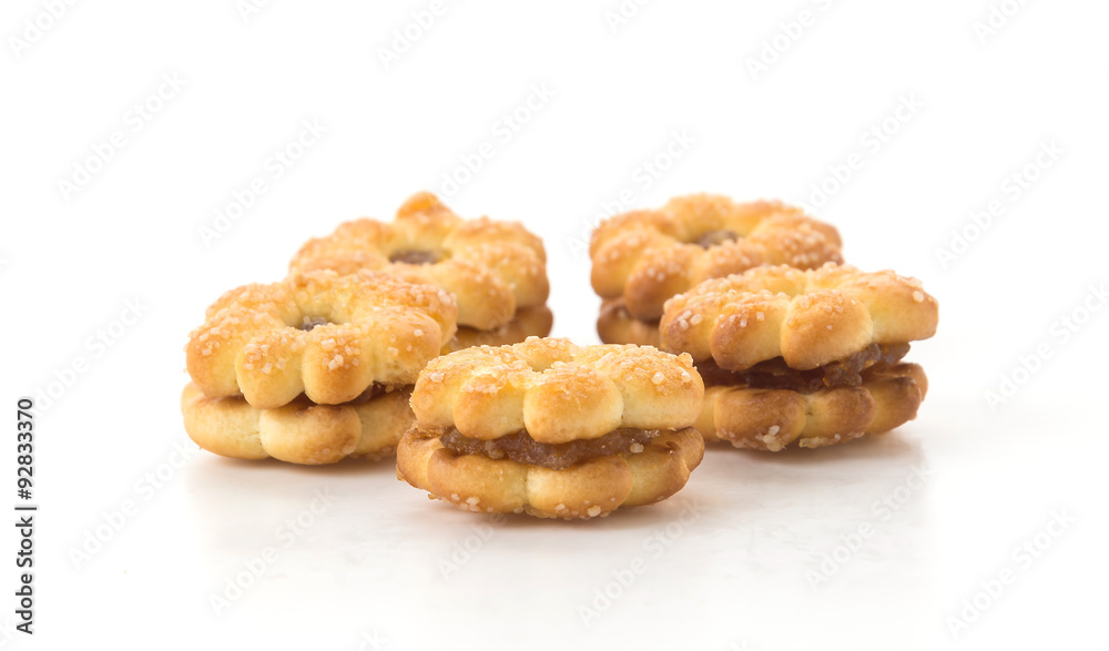 coconut biscuit with pineapple jam