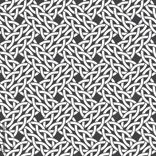Seamless pattern of intersecting ropes with swatch for filling. Fashion ornament texture. Fashion geometric background for web or printing design.