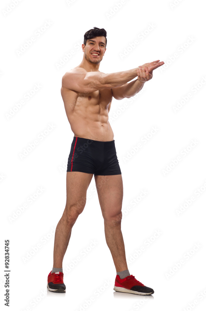 Muscular man isolated on the white background