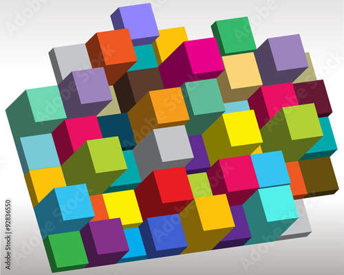 bright 3D cubes vector background