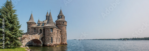Canvas Print Panoramic View Power house Boldt Castle on Heart Island USA