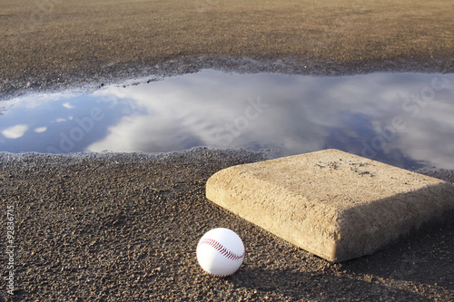 Fotografie Baseball field after the rain