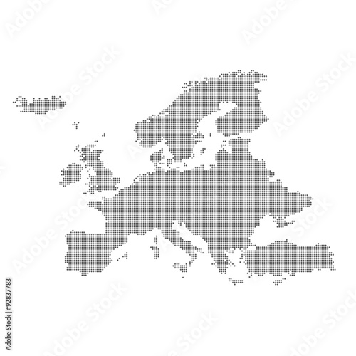 Detailed map of Europe in the dot. Vector illustration