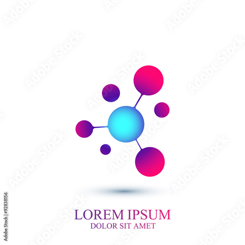 Modern logotype icon dna and molecule. Vector template for