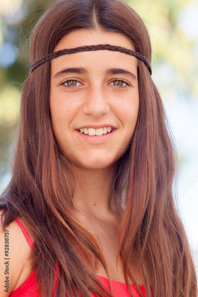 Nice girl twelve year old smiling Nice girl twelve year old smiling