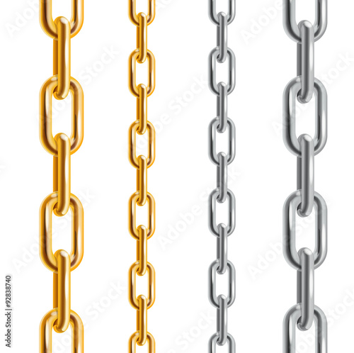 Gold and Silver Chains. Vector