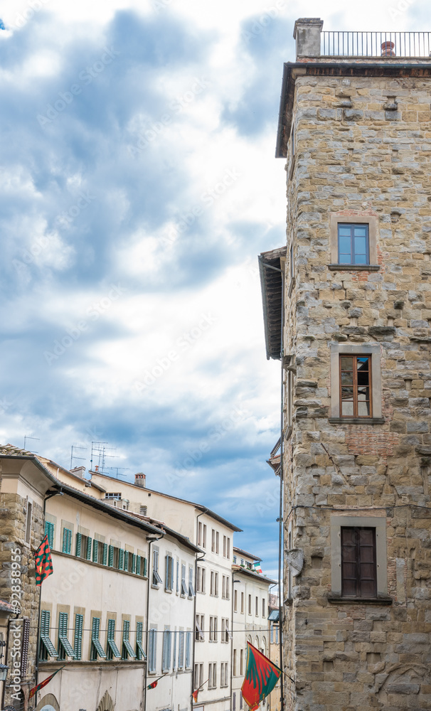 Windows in the historic center of Arezzo