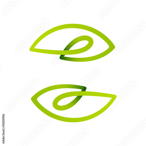 Abstract sphere green leaf logo