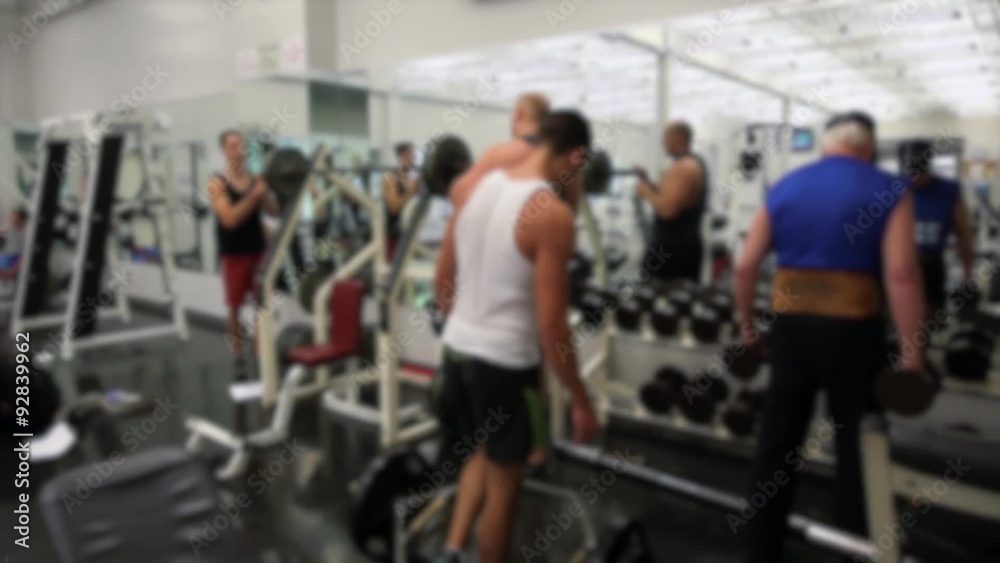 Working out in a fitness facility