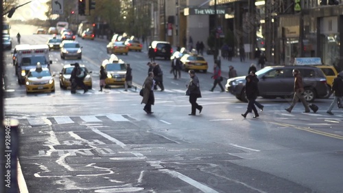 Busy New York City taxis