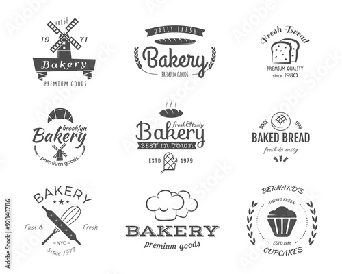 Set of bakery labels, icons, badges and design elements, symbols
