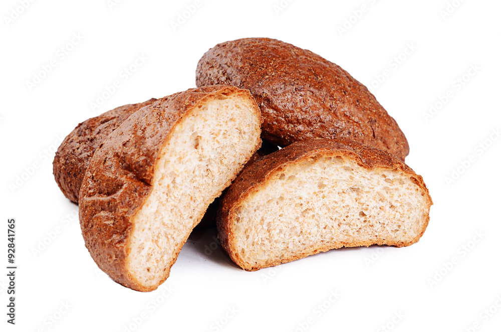 Fresh bread isolated on a white background