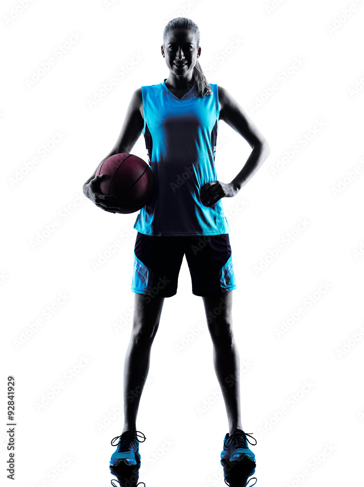 woman basketball player silhouette