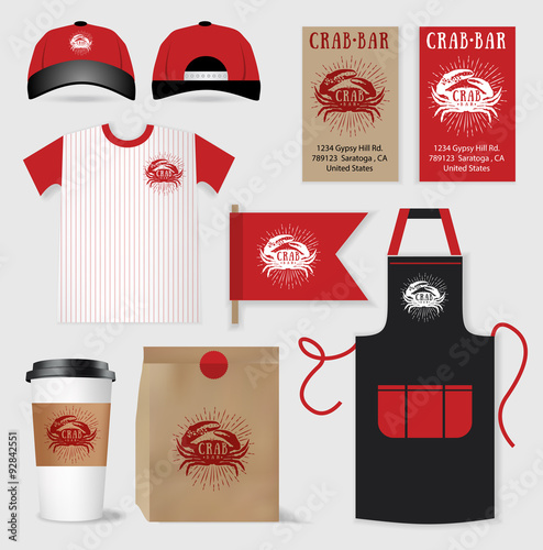 Vector restaurant cafe bar set