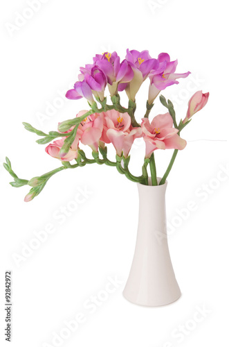 Wallpaper Mural Vase with orchid flower isolated on white Torontodigital.ca