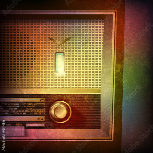 abstract grunge background with retro radio