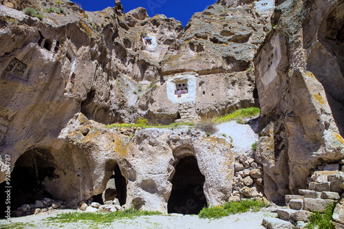 Fantastic landscape of Cappadocia in Turkey, incredible rock formations photo