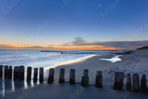 Fototapeta Naklejka Na Ścianę i Meble -  Dreamy blurred glowing sunset seascape 